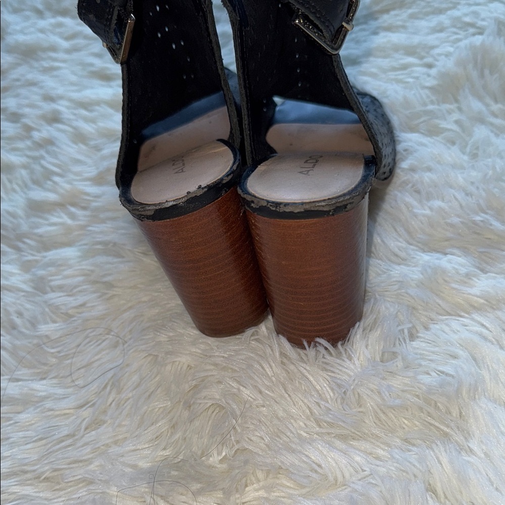 Aldo Black Textured Slingback Sandals​ - Picture 3 of 7